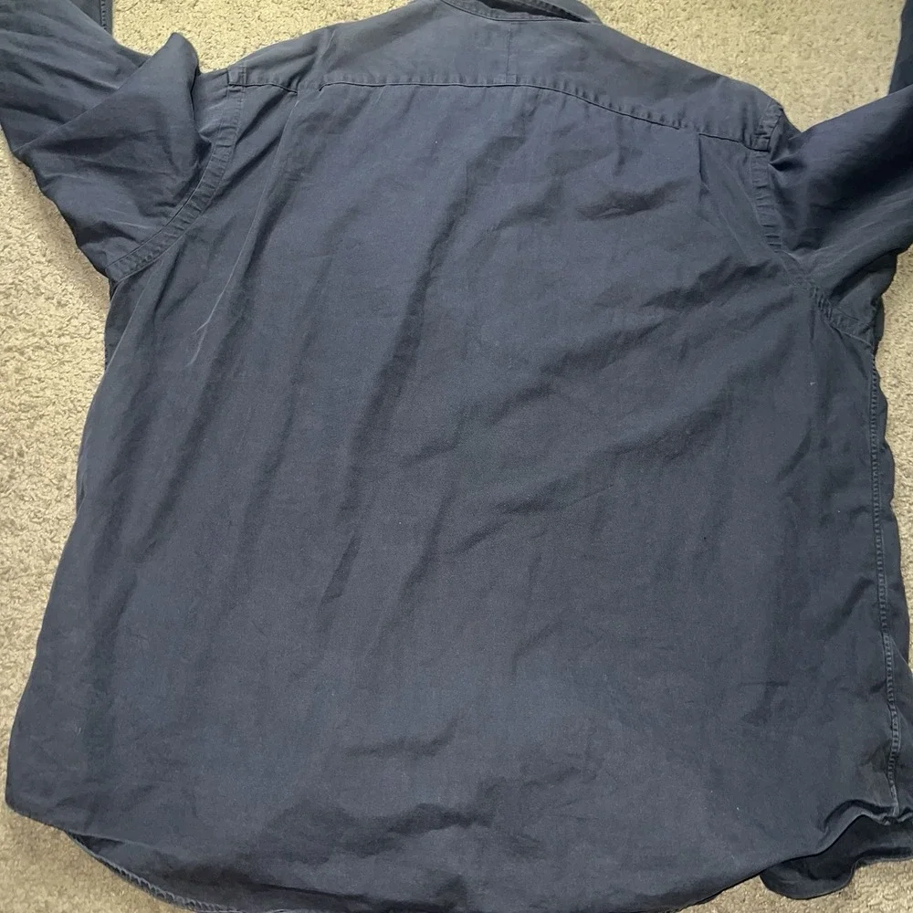Polo Ralph Lauren Button Up Mens 2XL Black Military Utility‎ Epaulet Crest